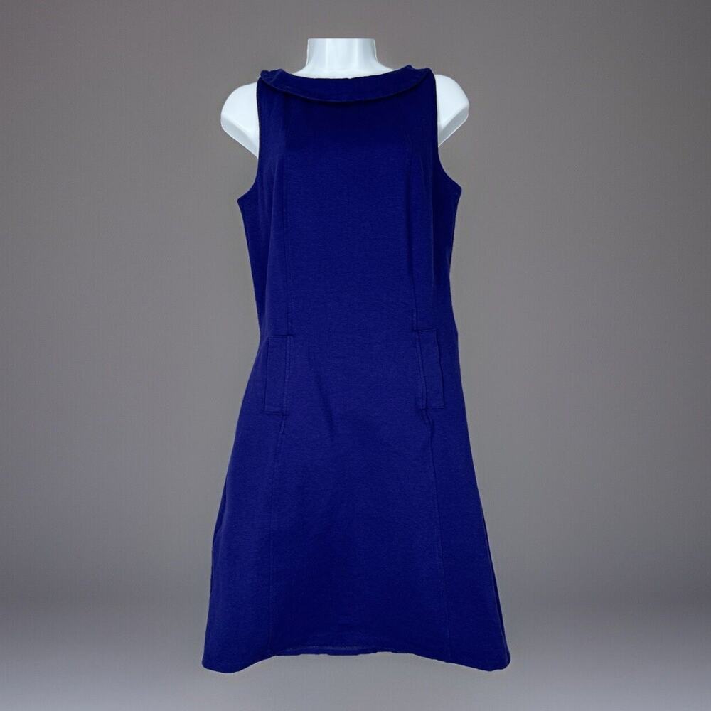 Boden Womens Dress 6 Purple Reverse Peter Pan Collar Sheath Ponte Knit Retro